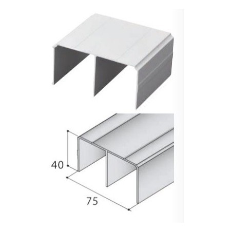 SALU S55/S60N/S65 gornja vodilica S05, 6000 mm, aluminij srebrni mat