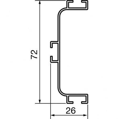 Profilna ručka Gola C-profil - horizontalna, dulj. 4200, vis. 72 mm, alum. el.