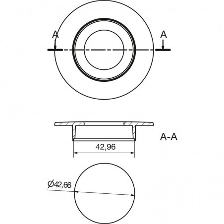 Ukopna ručkica Geometric kvadratna 73x73, upušt. ø 45 mm, cink bijela mat