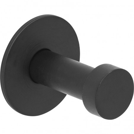 Vješalica za kapute Pirwa 1, pločica ø 30 mm, dub. 32 mm, čelik crni mat