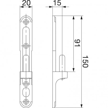 MACO RUSTICO nosač grilja MV, u ravnini/ravni, Š 20mm, bijeli (27496)