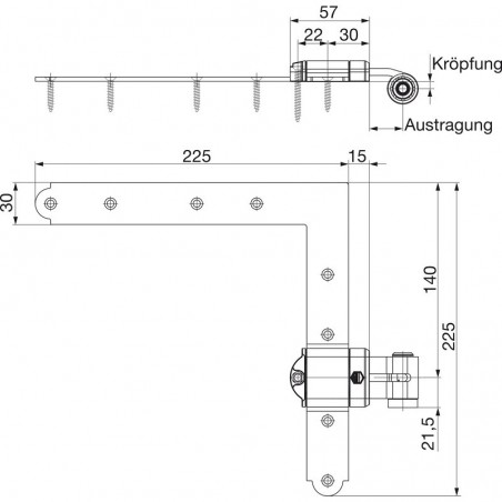 MACO RUSTICO kutna spojnica za grilje MMV fiksno zakriv.2mm, izboč.37-45mm,crna