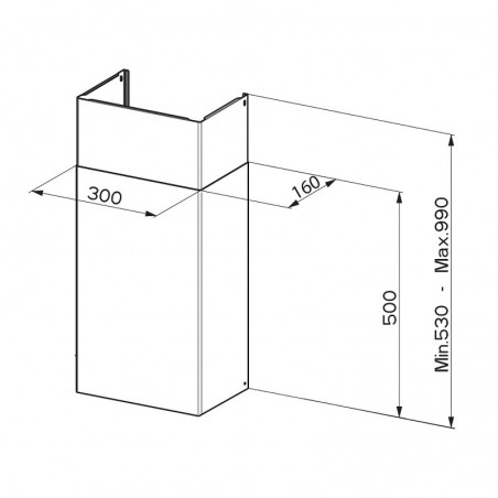 Faber Kit Chimney 300x160 H990 WH