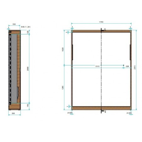 Podizni okov Slim za vertikalno spremanje kreveta (1400x2000) SET
