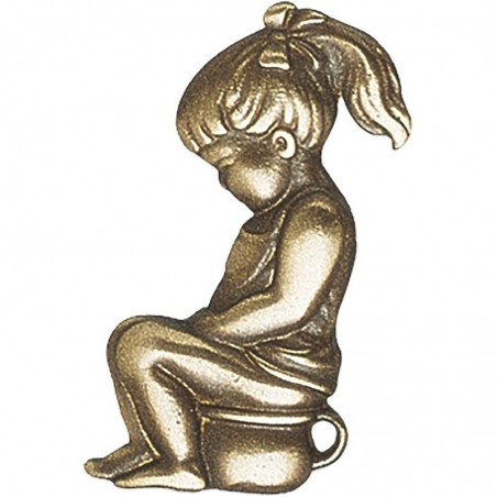 Samoljepljivi simboli, djevojčica, v. 75 mm, mesing, polirani, wc oznaka