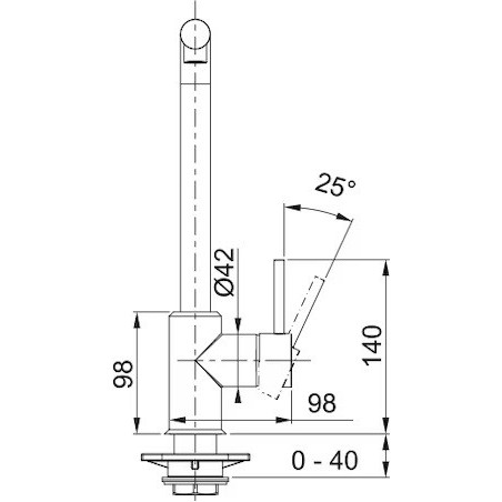 Franke Sirius-D L kuhinjska slavina sa tušem, krom 115.0668.280