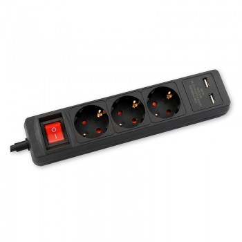 Commel Trostruka prenosiva utičnica s 2 x USB punjačem 16 A 234-411