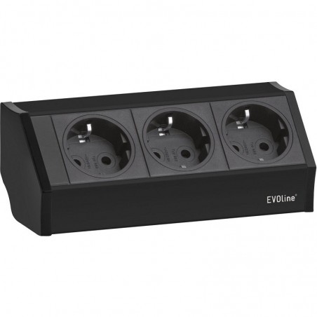 EVOline V-Dock utičnica 3 x Schuko, crna