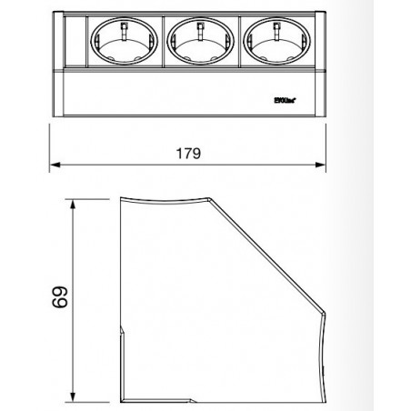EVOline V-Dock utičnica 3 x Schuko, crna