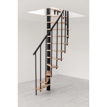 Spiralne montažne stepenice Suono Smart 140/78 crno / bukva