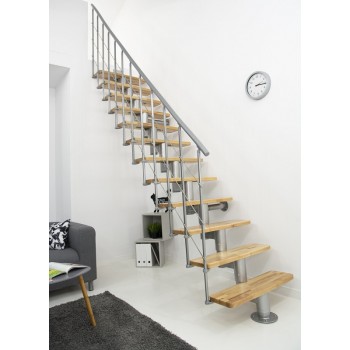 Montažne stepenice Comfort Top - srebro / bukva, ravne