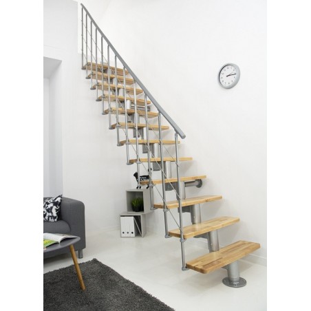 Montažne stepenice Comfort Top - sivo / bukva, ravne