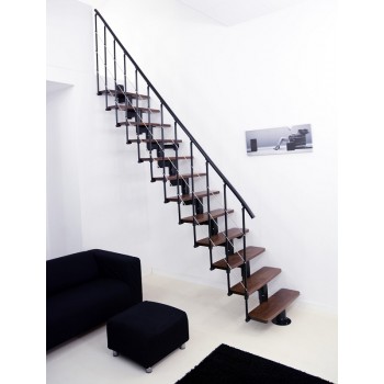 Montažne stepenice Comfort Top - crno / bukva brajcano orah, ravne