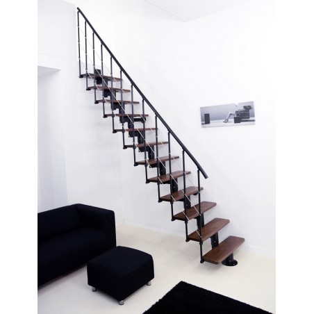 Montažne stepenice Comfort Top - crno / bukva brajcano orah, ravne