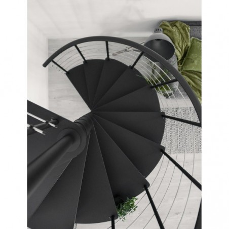 Spiralne montažne stepenice Milano crne Ø 120 cm