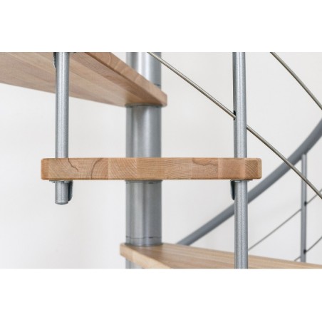 Spiralne montažne stepenice Venezia Smart Ø 140 cm sivo/bukva