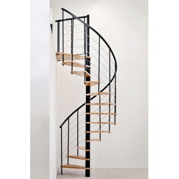 Spiralne montažne stepenice Venezia Smart Ø 100 cm crno/bukva