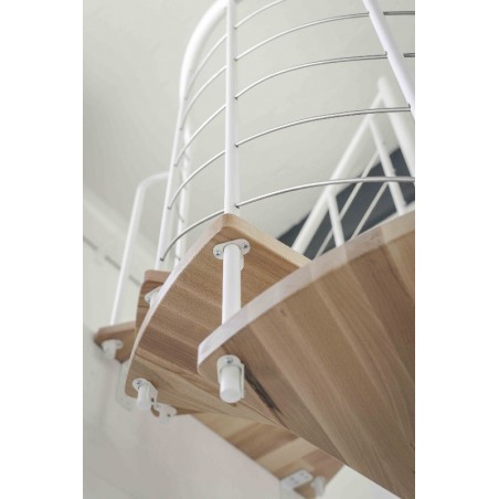 Spiralne montažne stepenice Venezia Smart Ø 140 cm bijelo/bukva