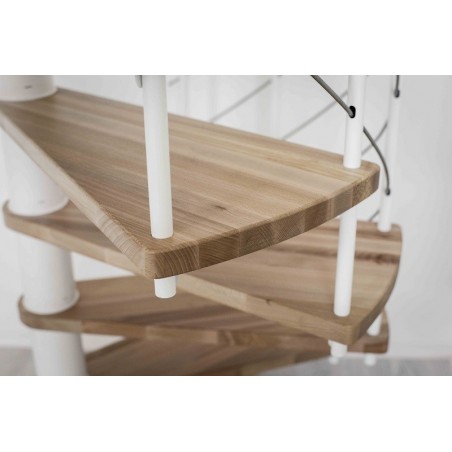 Spiralne montažne stepenice Venezia Smart Ø 140 cm bijelo/bukva