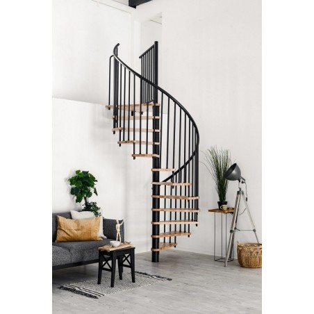 Spiralne montažne stepenice Spiral Smart Ø 140 cm sivo/bukva