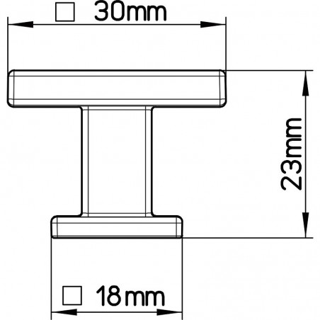 Gumb Baios 30 x 30 mm, lijevani cink crni mat
