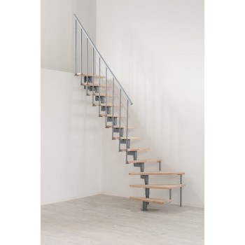 Montažne stepenice Style – bukva/ bijelo, zavojite