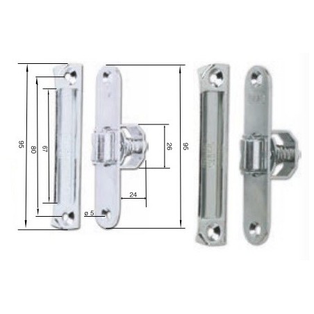 GEZE zatvarač s kotačićem s okruglom čeonom pločom 20 x 110 mm, pocinčani čelik