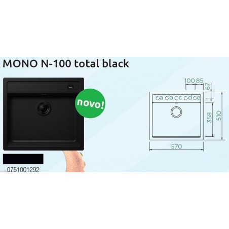 .Schock MONO N-100 Total Black sudoper