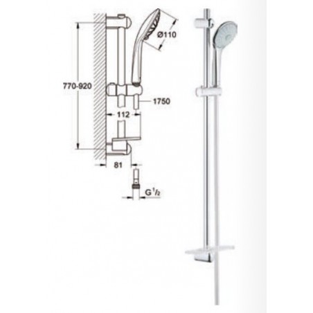 GROHE tuš garnitura Euphoria 27226001, 900 mm, krom
