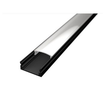 Led Profiles ALUMINIJSKI PROFIL NADGRADNI 1 CRNI + prozirni pokrov...