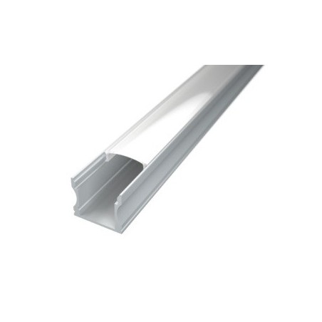Led Profiles ALUMINIJSKI PROFIL NADGRADNI 2 + prozirni pokrov + završetak 2x + nosač 2x  LP102-TRA