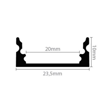 Led Profiles ALUMINIJSKI PROFIL NADGRADNI 3 + mliječni pokrov + završetak 2x + nosač 2x  LP103-MLK