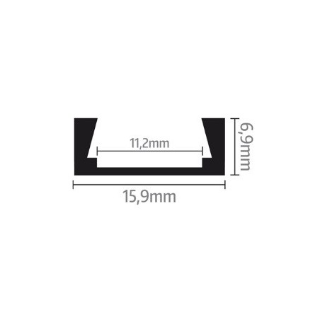 Led Profiles ALUMINIJSKI PROFIL NADGRADNI 6 + mliječni pokrov + završetak 2x + nosač 2x  LP106-MLK