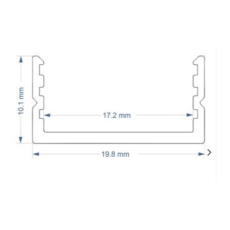 Led Profiles ALUMINIJSKI PROFIL NADGRADNI 8 + mliječni pokrov + završetak 2x + nosač 2x  LP108-MLK