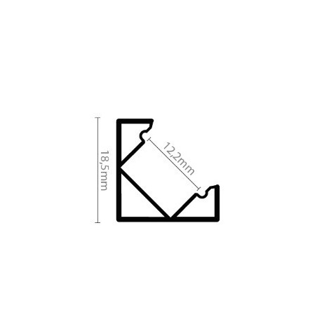 Led Profiles ALUMINIJSKI PROFIL KUTNI 1 + mliječni pokrov + završetak 2x + nosač 2x LP201-MLK