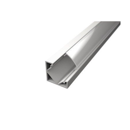 Led Profiles ALUMINIJSKI PROFIL KUTNI 1 BIJELI + mliječni pokrov + završetak 2x + nosač 2x  LP201W-MLK