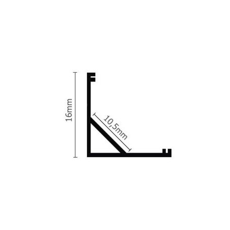 Led Profiles ALUMINIJSKI PROFIL KUTNI 3 + prozirni pokrov + završetak 2x + nosač 2x   LP203-TRA