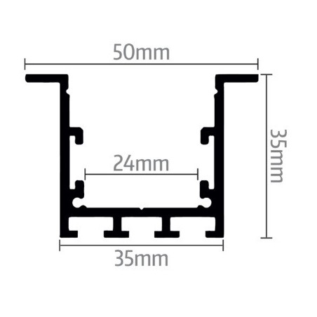 Led Profiles ALUMINIJSKI PROFIL UGRADBENI 4 + mliječni pokrov + završetak 2x  LP304-MLK