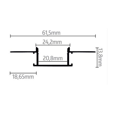 Led Profiles ALUMINIJSKI PROFIL UGRADBENI 5 + mliječni pokrov + završetak 2x LP305-MLK
