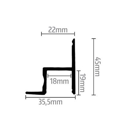 Led Profiles ALUMINIJSKI PROFIL UGRADBENI 7 + mliječni pokrov + završetak 2x + nosač 2x  LP307-MLK