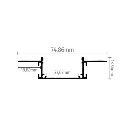 Led Profiles ALUMINIJSKI PROFIL UGRADBENI 8 + mliječni pokrov + završetak 2x + nosač 2x  LP308-MLK