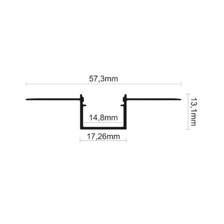 Led Profiles ALUMINIJSKI PROFIL UGRADBENI 9 + mliječni pokrov + završetak 2x  LP309-MLK