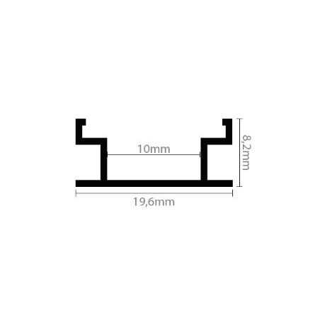 Led Profiles ALUMINIJSKI PROFIL PODNI + mliječni pokrov + završetak LP401-MLK