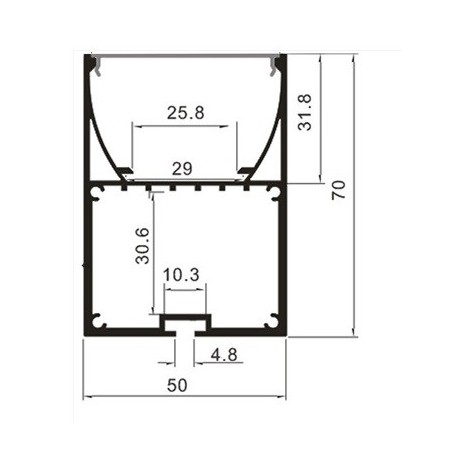 Led Profiles ALUMINIJSKI PROFIL NADGRADNI + mliječni pokrov + završetak + OVJESNI pribor LP411-MLK