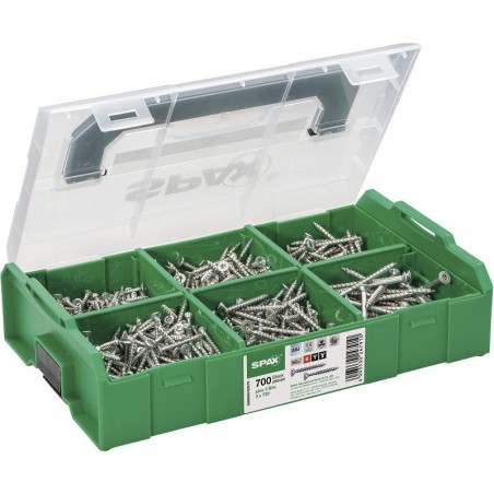 SPAX SNK montažni kofer / L-BOXX Mini, T-STAR plus, Wirox-srebrni, (703 kom)