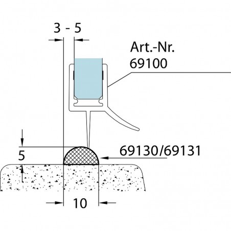 Zaštitni profil 10 x 5 mm, 2000 mm, akril (69131)
