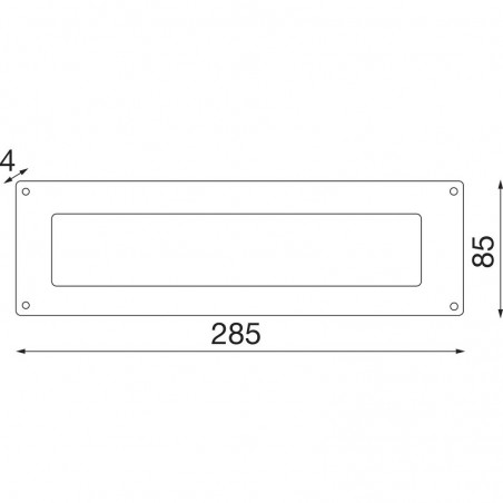 HALCÖ otvor za pisma 285 x 85 mm, željezo pocinčano crno pasivirano