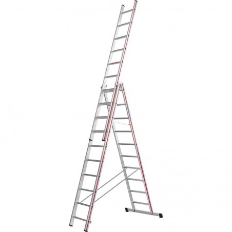 HYMER aluminijske teleskopske ljestve trodijelne tip 4047 gazišta 3x10