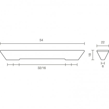 Ručkica Mogan razm rupa 16/32 mm, šir. 54 mm, cink, bijelo sjajno