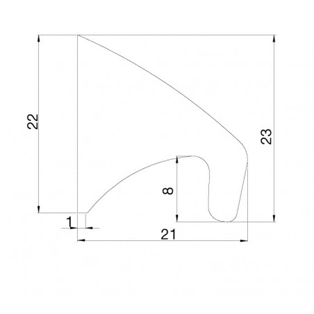 Profilna ručka Primo, razm. rupa 5 x 153,8 mm, dulj. 889 mm, alum., crno mat